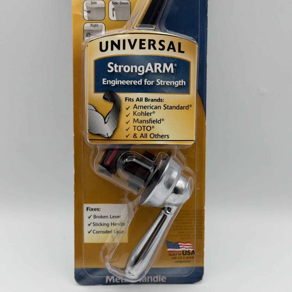 Korky StrongArm Handle & Lever 6051 Toilet Flush Adjustable Universal Chrome - Picture 3 of 9